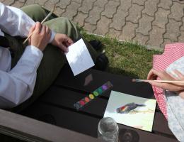 Interpreters with watercolours
